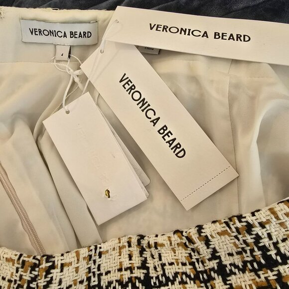NWT Veronica Beard Button-Front Tweed Skirt Size 4 - Picture 4 of 5